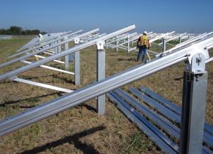Aluminium jordmontert solenergisystem